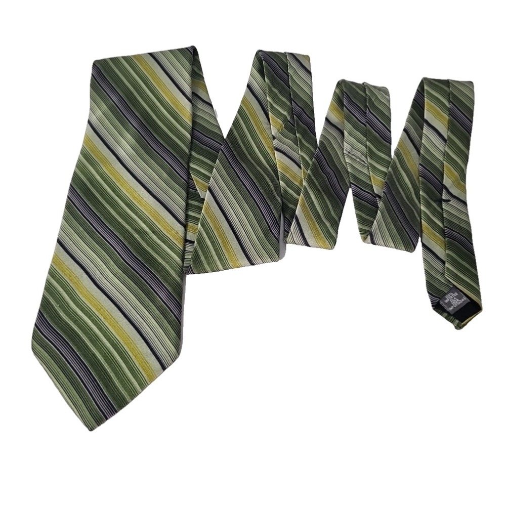 Stafford Mens Tie Necktie Multicolor Striped 100%  Imported‎ Silk